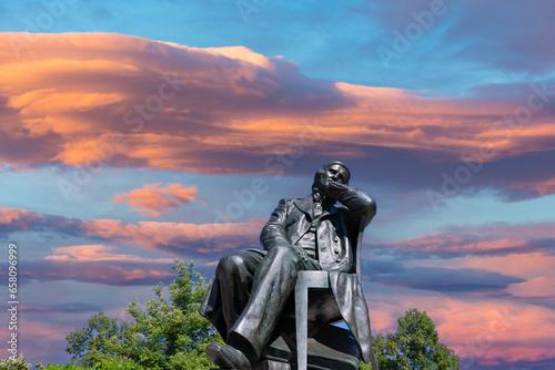 statue of Robert Schumann German composer in Zwickau photo