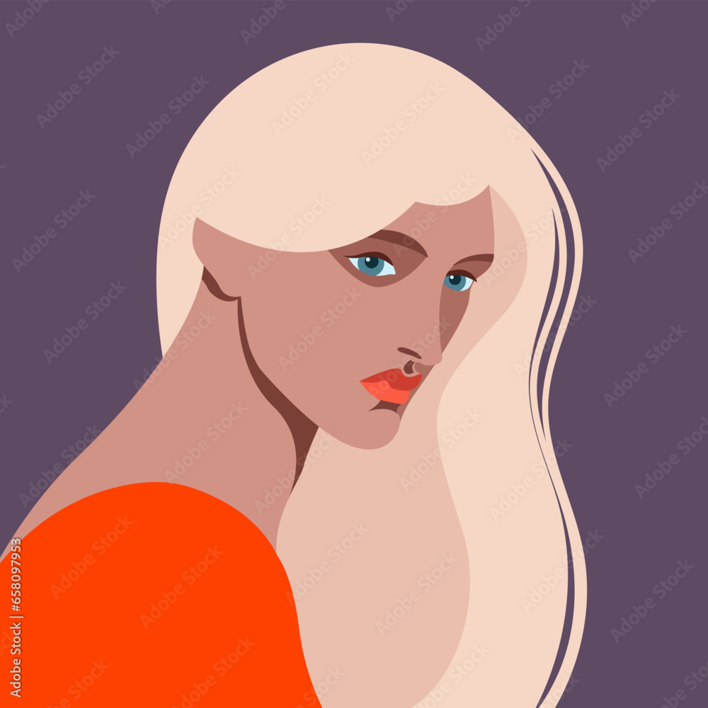 vector image of an elegant beautiful woman with voluminous hair, beautiful lips and eyes. useful for beauty salons, cosmetology, cosmetics, hairdressing salons, business cards, advertising, print. vector image of an elegant beautiful woman with voluminous hair, beautiful lips and eyes. useful for beauty salons, cosmetology, cosmetics, hairdressing salons, business cards, advertising, print.