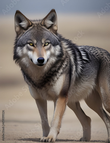 Obraz na płótnie gray wolf canis lupus