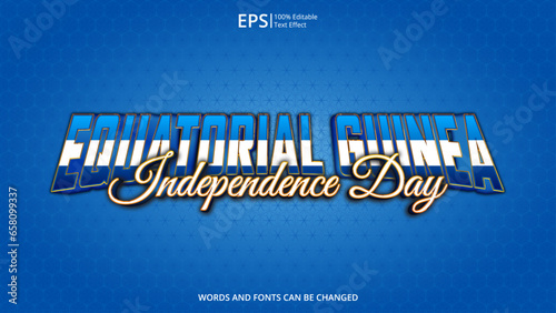 equatorial guinea editable text effect with equatorial guinea flag pattern suitable for poster design about holiday, Feast day or equatorial guinea independence day moment