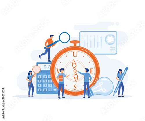 Data Analysis and Digitization Concept, Digital Transformation or Disruption, Financial Statistics, Big Data or Performance Measuring, flat vector modern illustration