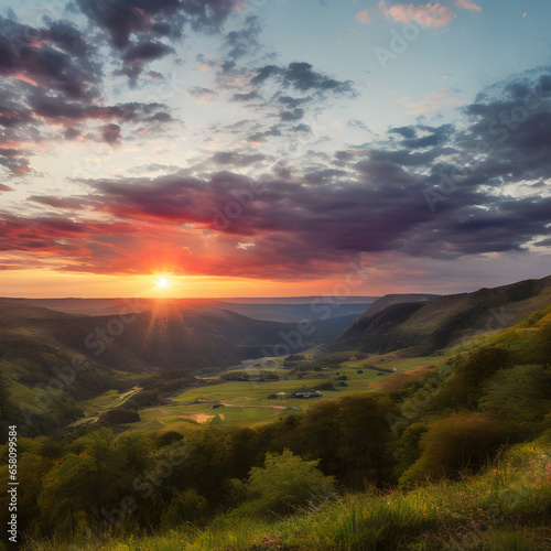 sunset over the mountains © Hadi