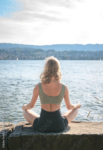 yoga on the beach
woman doing exercise