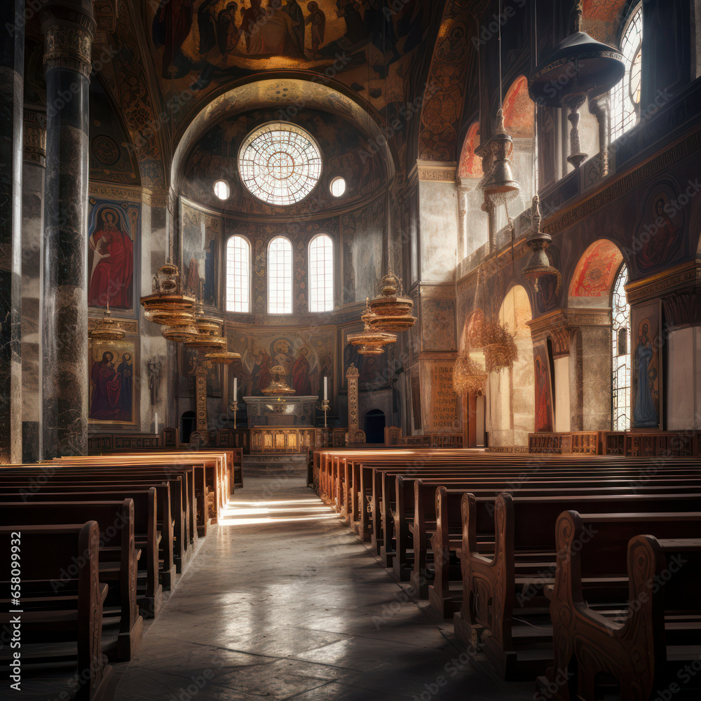Fototapeta premium interior of St Nicholas church iin turkey.