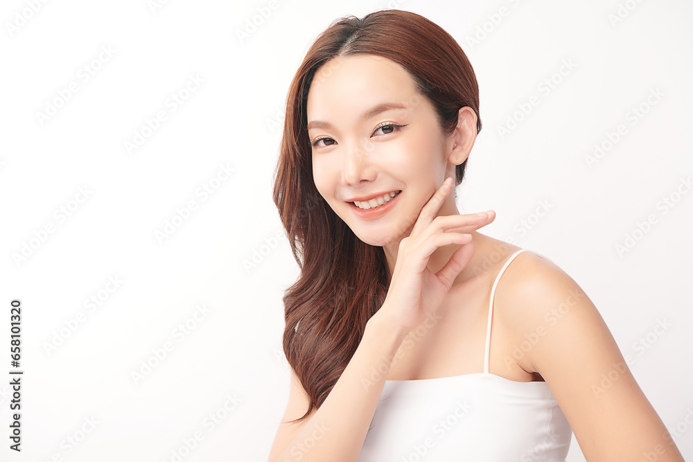 Beautiful young asian woman with clean fresh skin on white background, Face care, Facial treatment, Cosmetology, beauty and spa, Asian women portrait. Beautiful young asian woman with clean fresh skin on white background, Face care, Facial treatment, Cosmetology, beauty and spa, Asian women portrait.
