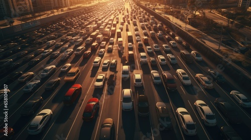 Traffic full of vehicles, AI generated Image © musa