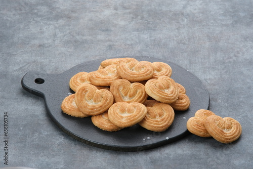 Tasty Almond Cookies with heart shape 

