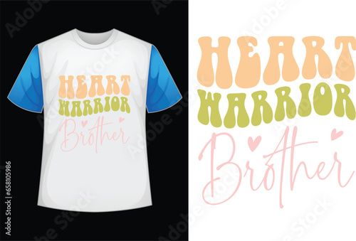 heart warrior brother SVG design