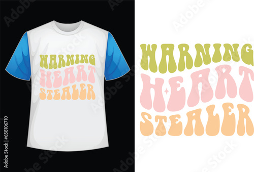 warning heart stealer retro SVG design
