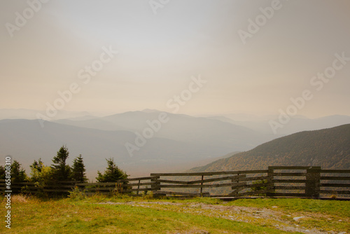 Fall color around Jay Peak tourist site in the United States
