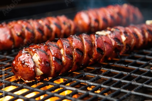 grilled kielbasa with visible grill marks photo
