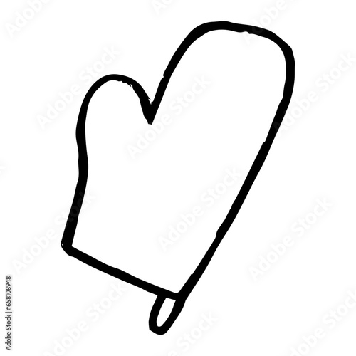 Oven glove cartoon illustration