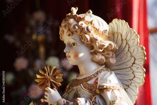 detailed shot of a singing angel decoration © altitudevisual