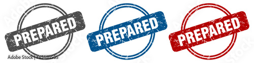 prepared stamp. prepared sign. prepared label set
