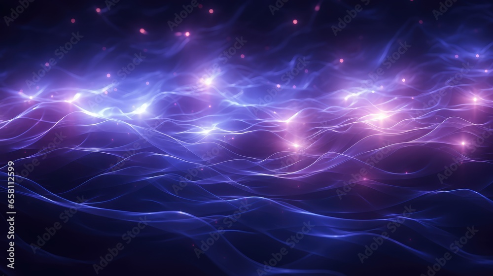 Shiny glowing laser waves abstract background. Generative AI design