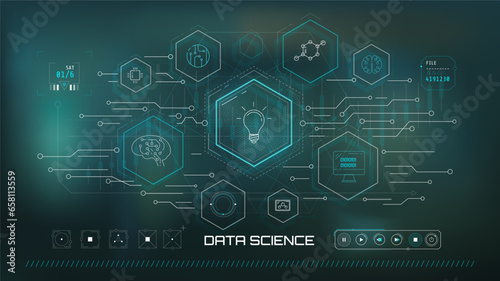 Artificial intelligence, machine learning technology concept.