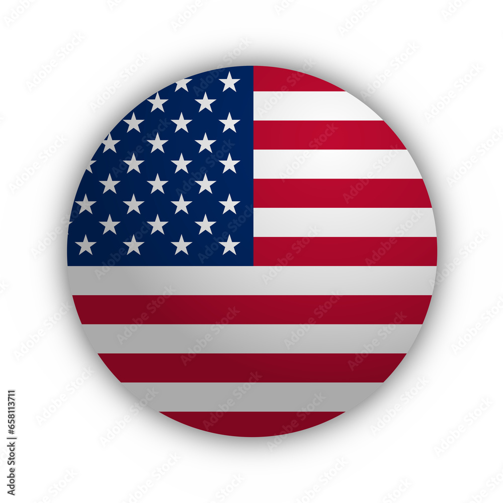 Flaga Stanów Zjednoczonych Przycisk - obrazy, fototapety, plakaty 
