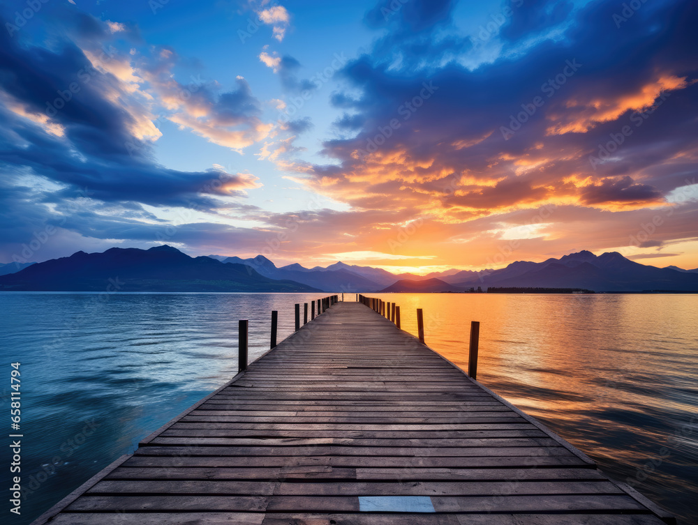 Fototapeta premium sunset on the pier