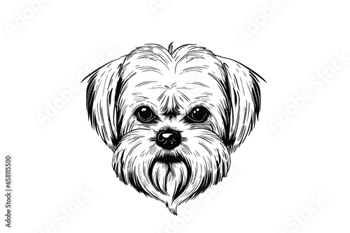 Maltese Dog: A Detailed Vector Illustration Celebrating This Graceful Breed