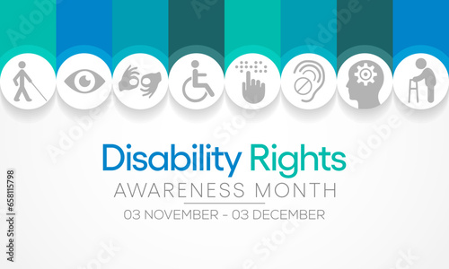 Photographie Disability Rights awareness month is observed every year from November 3 to Dece