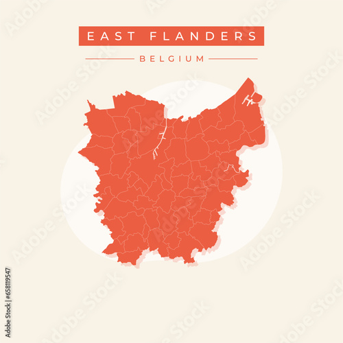 Vector illustration vector of East Flanders map Belgium
