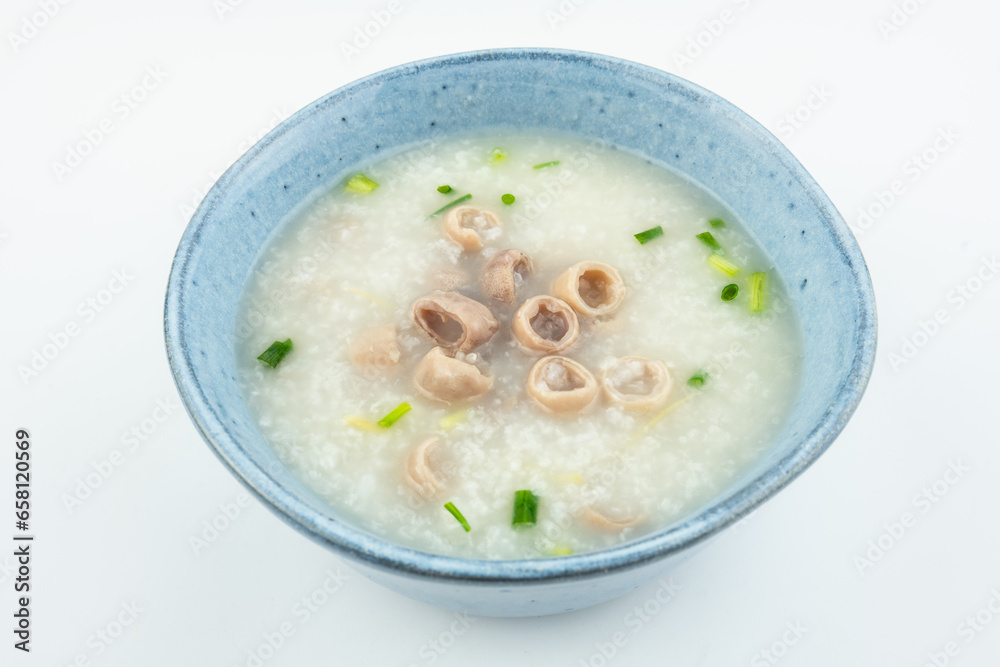 Cantonese style raw rolled porridge, rice noodle and intestine porridge