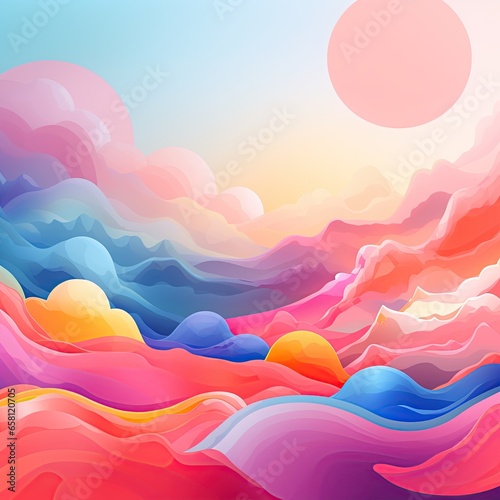 Colorful abstract background of multi-colored waves. Desktop wallpaper, basis for text, design © Tata Che