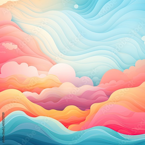 Colorful abstract background of multi-colored waves. Desktop wallpaper, basis for text, design © Tata Che