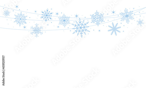 Christmas background with snowflakes, banner, card. Vector illustration