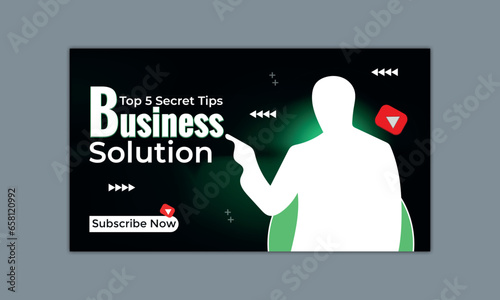 modern professional business youtube thumbnail design template vector file