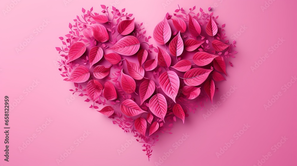 Obraz premium valentine's day background with floral heart and copy-space