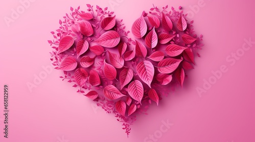 valentine's day background with floral heart and copy-space