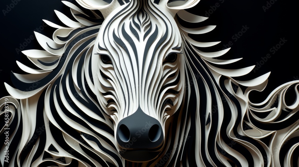 Paper zebra. Paper Craft Animals. Paper cut craft graphic style. Paper zebra. Paper Craft Animals. Paper cut craft graphic style.