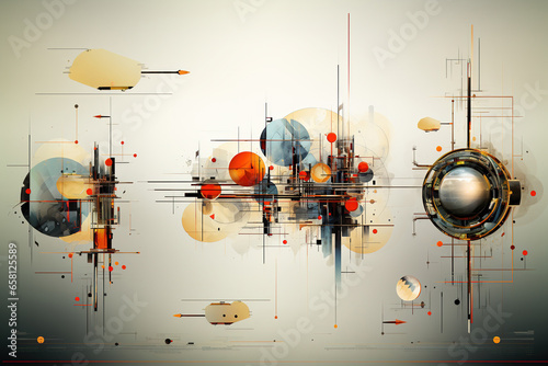 Virtual Abstract Art Theme of Minimalistic Modern Contemporary Background