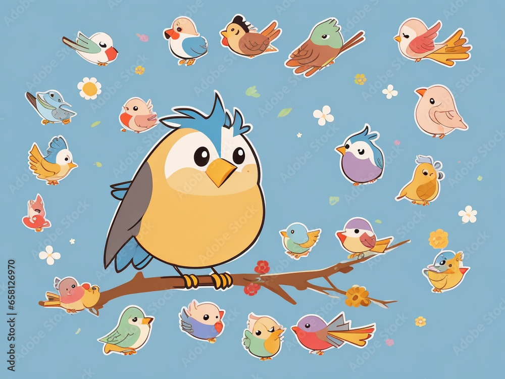 Obraz premium colorful bird sticker