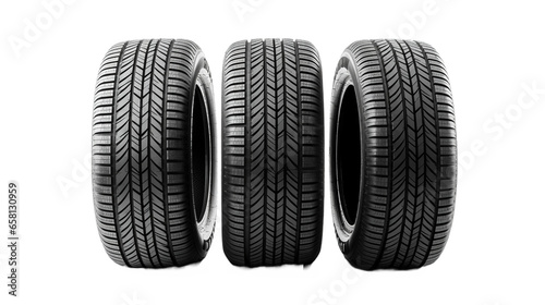 Vehicle Tires isolated on a transparent background. 
