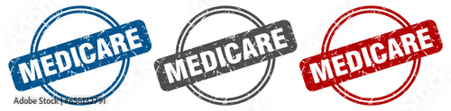 medicare stamp. medicare sign. medicare label set