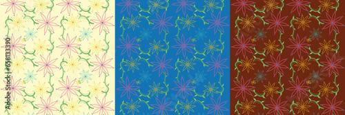 flower blossom pattern textile vector background wallpaper collection set