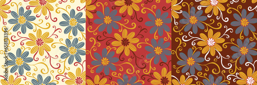 flower seamless pattern textile vector background wallpaper collection set 2