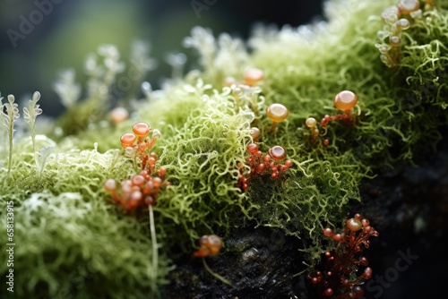 macro photographs of moss and lichens