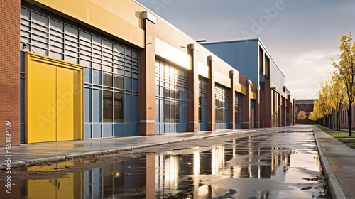 Modern Warehouse in Industrial Park, Logistics Hub, Industrial Excellence, Generative AI