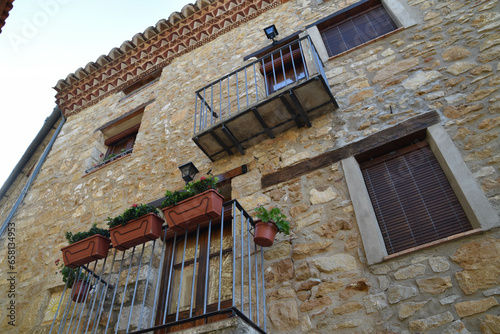 a street in Culla, a medieval Spanish village photo