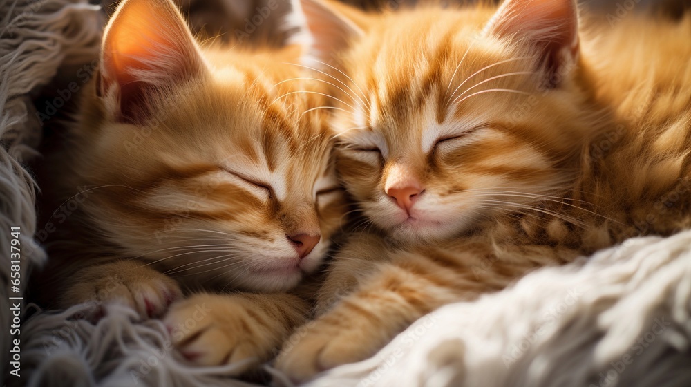 cute kittens identical cute kittens sleeping together and squeezing