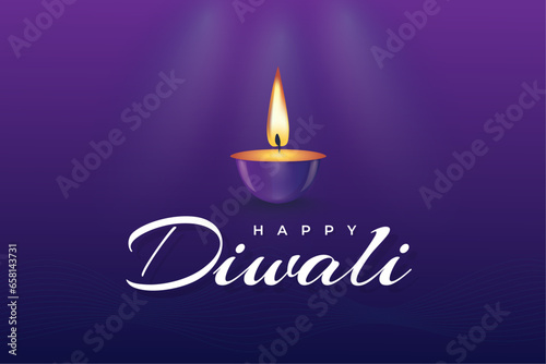 Diwali festival design with burning lamps