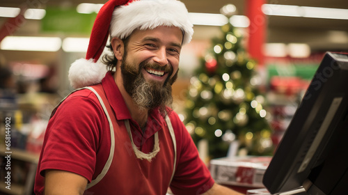 The cashier at the supermarket.