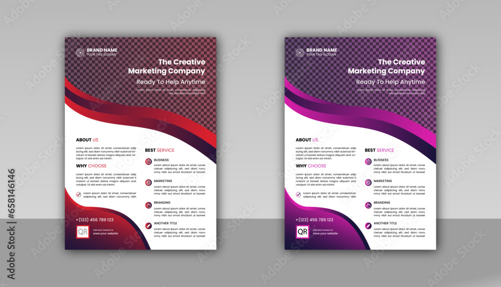 Corporate flyer design vector template, Creative and modern flyer you can used commercial business.