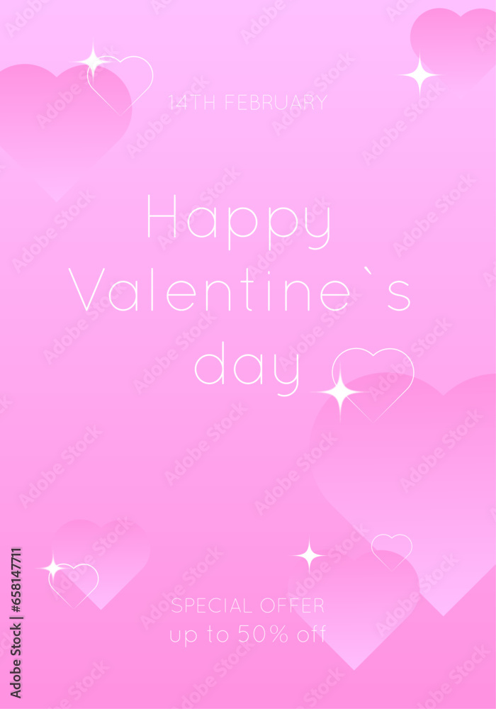 Happy Valentine's Day square greeting cards. Trendy gradients, blurred shapes, typography, y2k.m