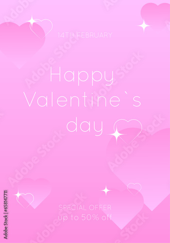 Happy Valentine's Day square greeting cards. Trendy gradients, blurred shapes, typography, y2k.m