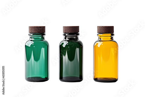 capsule bottles with white background for easy cutout PNG