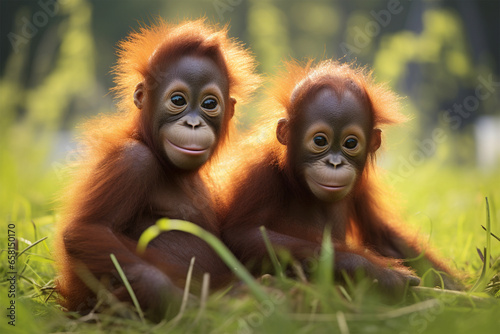 cute pair of orangutans